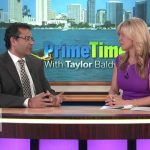 Dr. Batra discussing his charitable missions with Taylor Baldwin from U-T TV